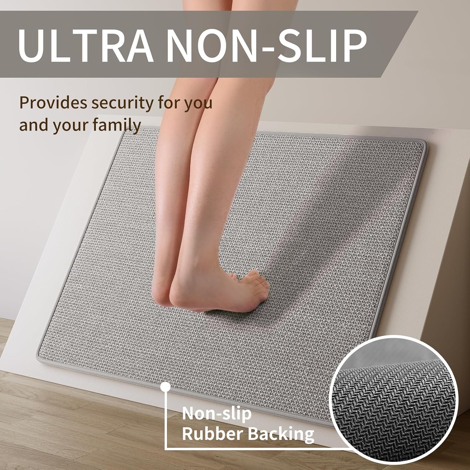 Kitchen Rugs Kitchen Mats for Floor Non Slip Washable Gray 17"X30"
