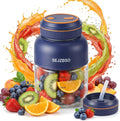 Portable Wireless Electric Juicer Cup Fresh Juice Blender Home and Kitchen Cordless Mini Fast Small Household Personal Appliances Smoothie Bottle Multifunctional Vegetables Fruits Chopper(Blue-27Oz)