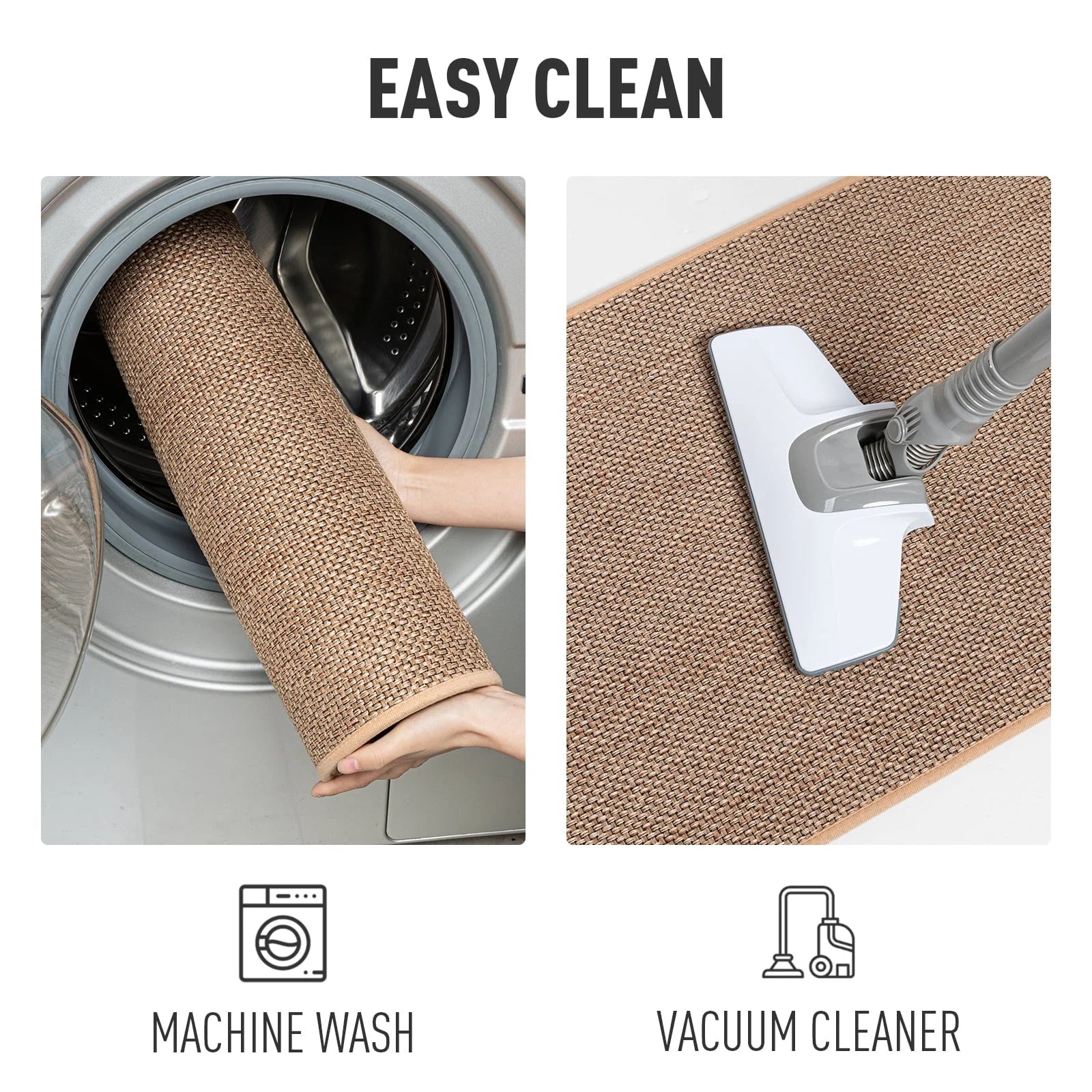 Kitchen Mat Washable Kitchen Rugs and Mats Non Skid Absorbent Runner Rugs for Kitchen Front of Sink Kitchen Floor Mats 16"X47" Beige Kitchen Mats or Rugs