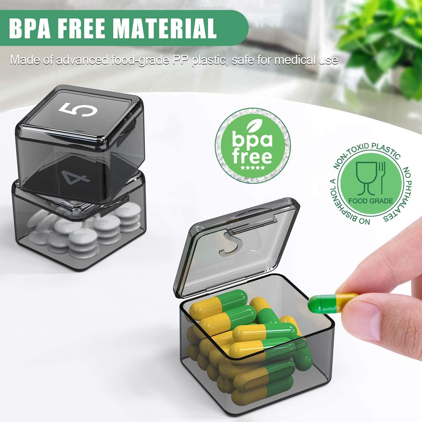 Monthly Pill Organizer Once a Day - 30 Day Pill Organizer Box - Squeez