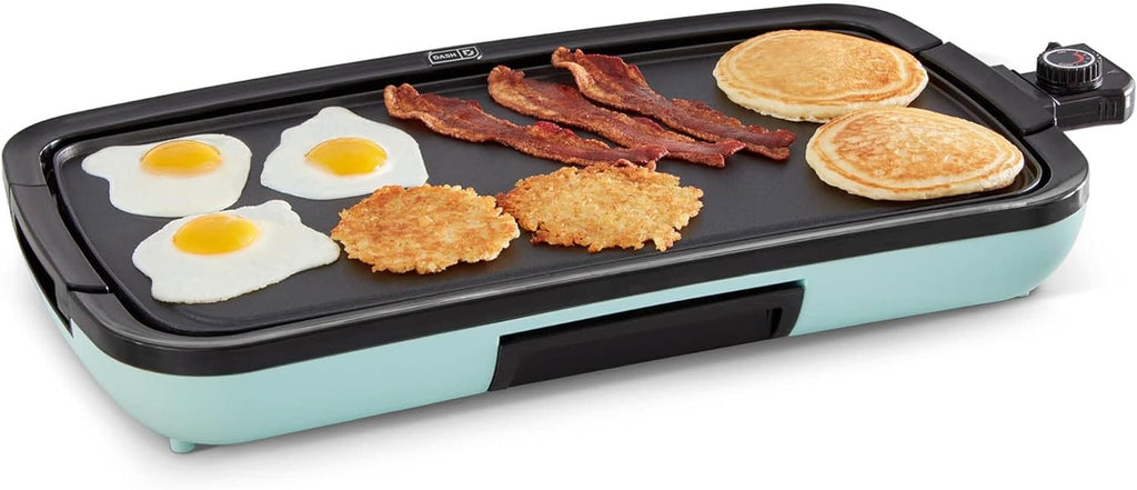 Deluxe Everyday Electric Griddle, Removable Nonstick Plate, Aqua
