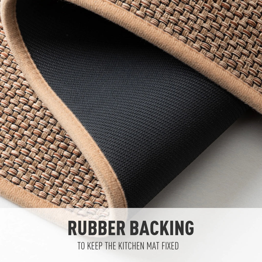 Kitchen Mat Washable Kitchen Rugs and Mats Non Skid Absorbent Runner Rugs for Kitchen Front of Sink Kitchen Floor Mats 16"X47" Beige Kitchen Mats or Rugs