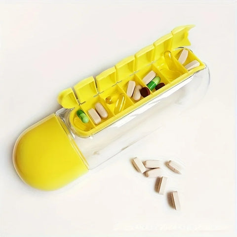 2-in-1 Pill Box with Sports Water Bottle