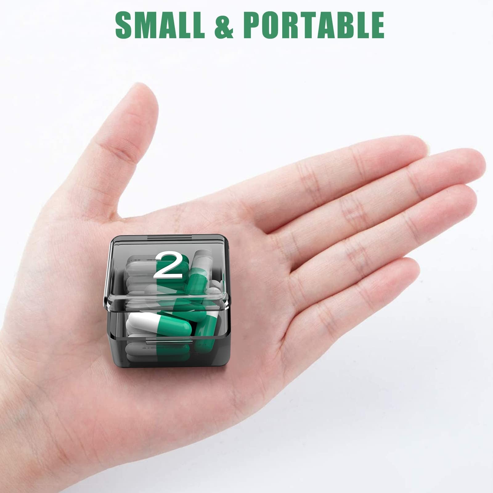 Monthly Pill Organizer Once a Day - 30 Day Pill Organizer Box - Squeez