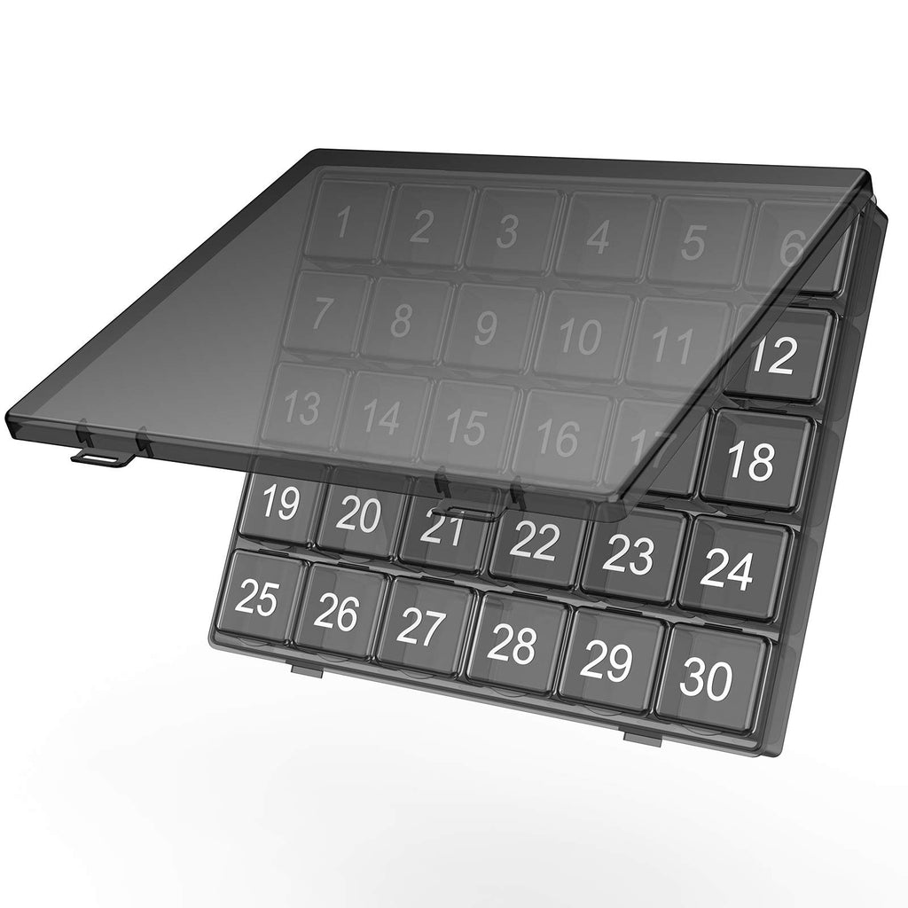 Monthly Pill Organizer Once a Day - 30 Day Pill Organizer Box - Squeez
