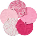 7.3" Pink Trivets for Hot Dishes,Pot Holders for Kitchen,Hot Pads for Kitchen,Kitchen Island Decor,Stylish Kitchen Decor,Kitchen Essentials & Accessories,Heat Resistant Mat