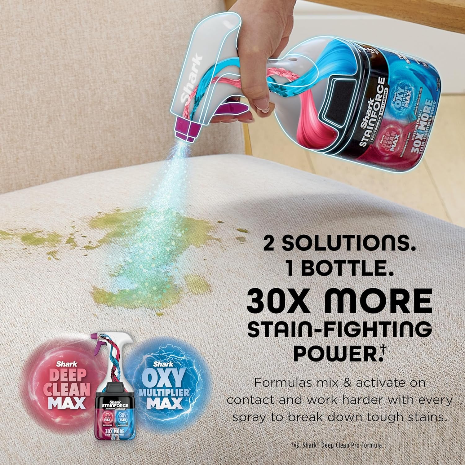 Shark Stainforce Cordless Stain, Odor & Urine Remover, 2 Tools, Caddy HX101