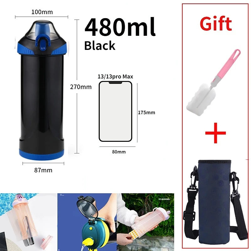 Bottle with Secret Compartment Water Bottle with Hiding Phone Pocket Secret Pill Organizer Bottle Sports Fitness Water Cup