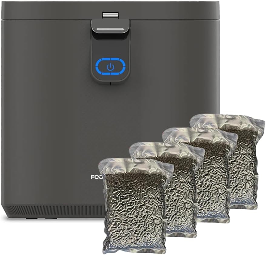 Foodcycler Eco 5 Food Waste Recycler with 4-Pack Carbon Filters – Kitchen Countertop Composter Alternative with Odor Control – Compact, Efficient, Easy to Maintain