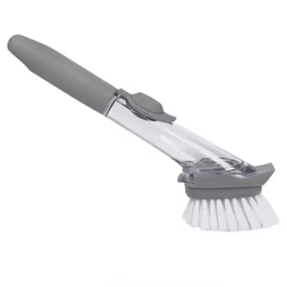 2 in 1 Refillable Kitchen Brush Long Handle Detachable Soap Dispenser Scrubber for Pots Dishes Sink Non Scratch Eco Friendly