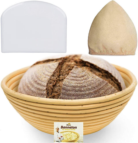 9-Inch Sourdough Proofing Basket + Scraper