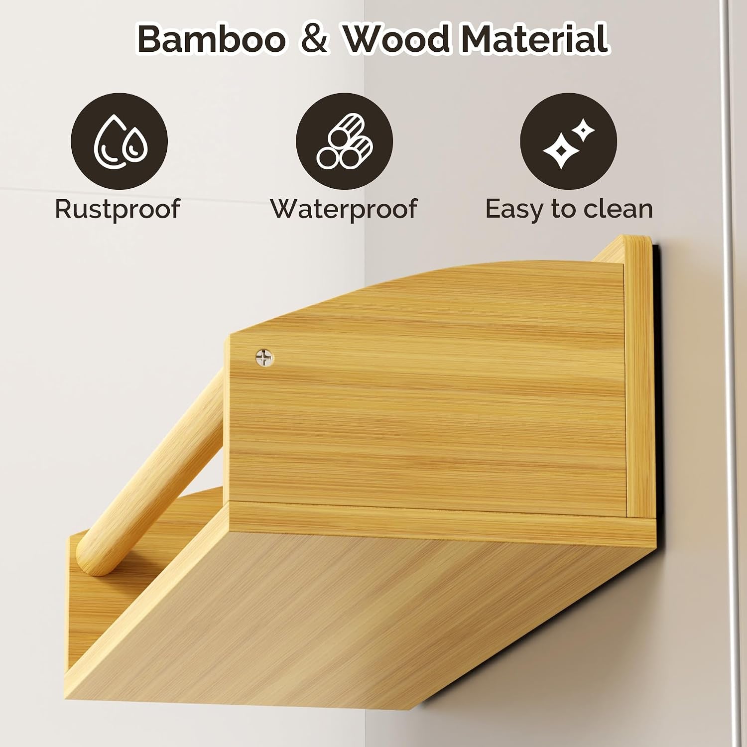 2 Pack Magnetic Spick Rack for Refrigerator, Fridge Organizer Shelf Kitchen Appliances Kitchen Essentials Kitchen Organization Kitchen Storage Kitchen Essentials(Bamboo Wood)