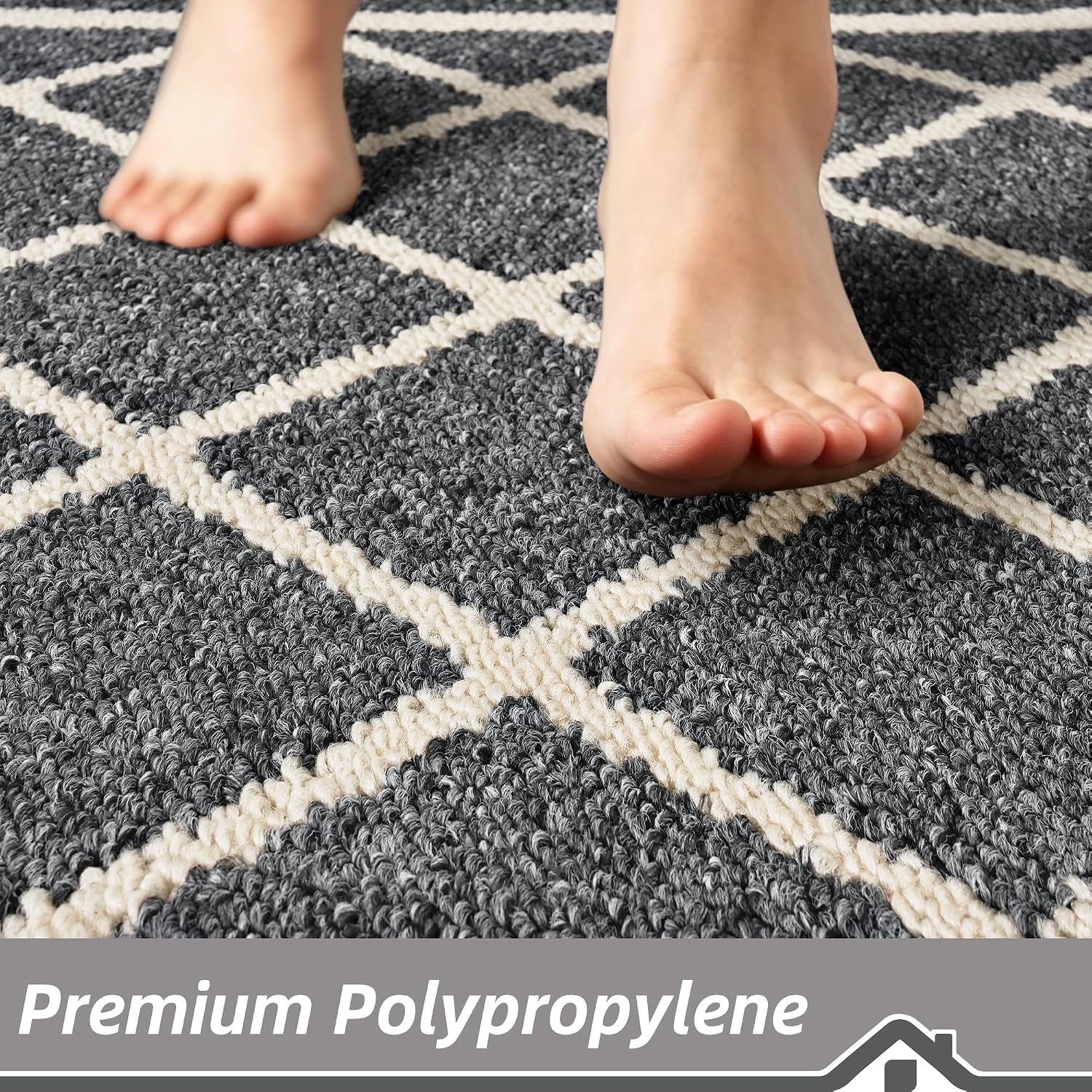 Kitchen Rugs Non Slip Washable Kitchen Mat, Grey, 32X48In