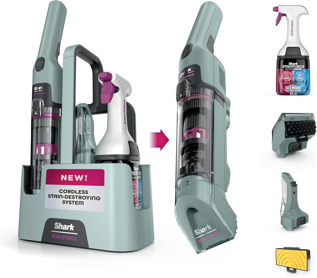 Shark Stainforce Cordless Stain, Odor & Urine Remover, 2 Tools, Caddy HX101