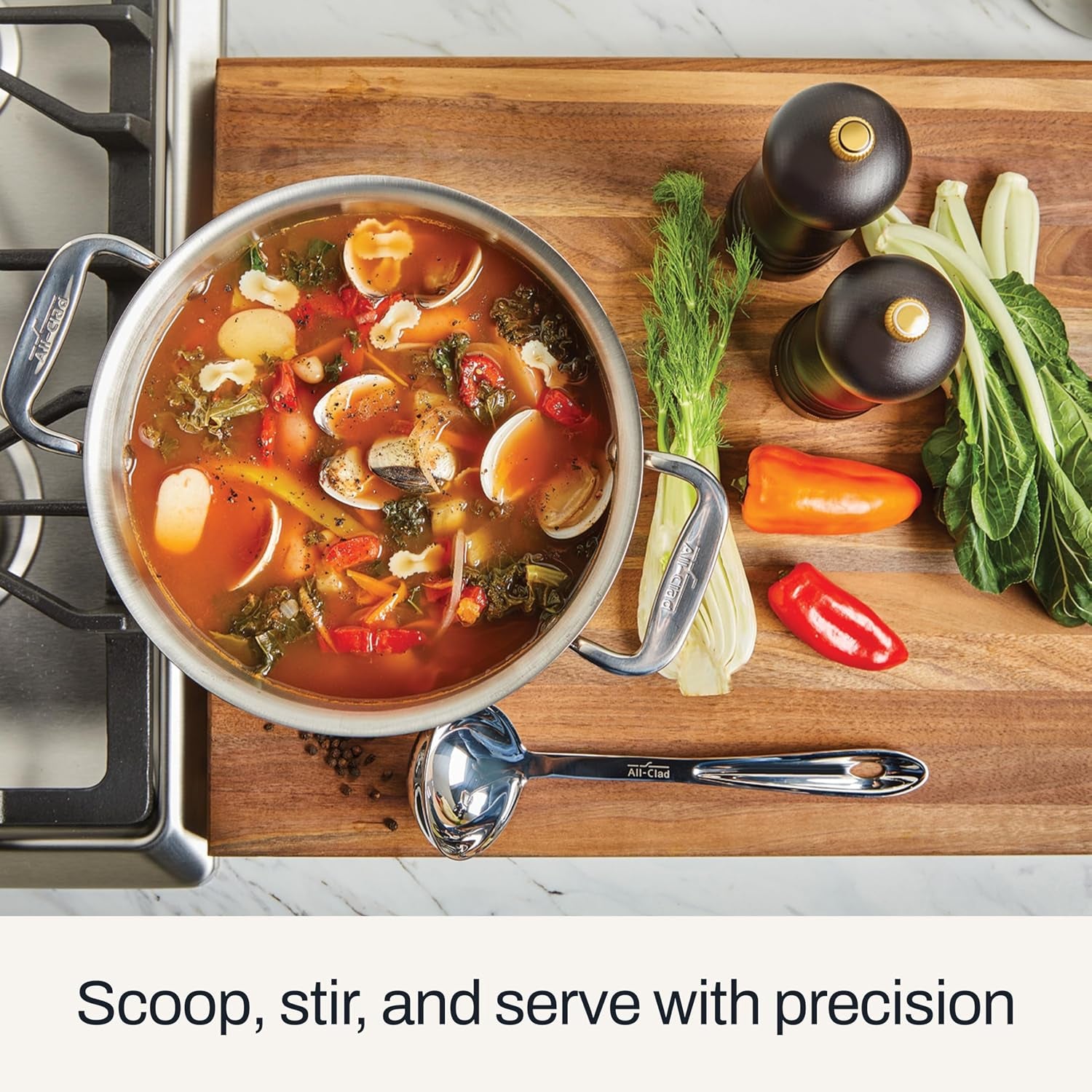 All-Clad Stainless Steel 9.5-Inch Ladle, Kitchen Tools