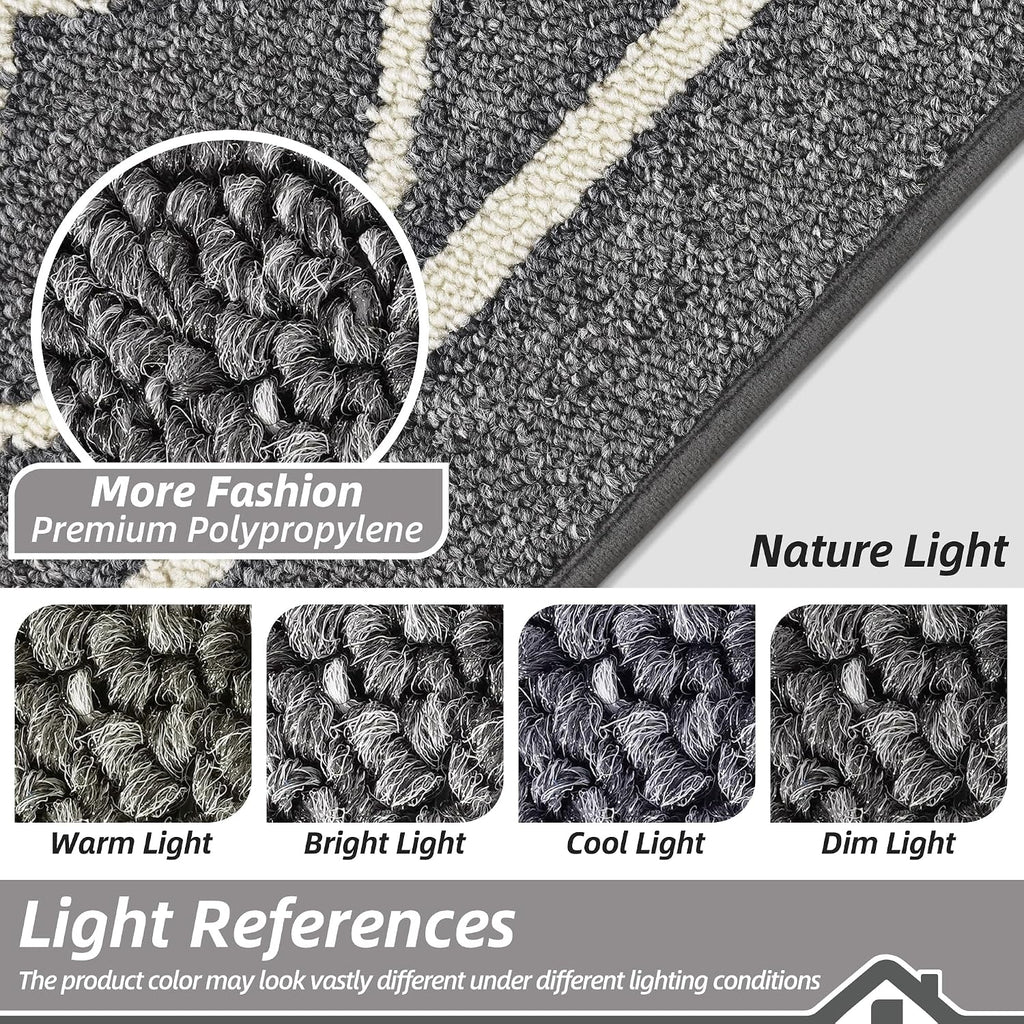 Kitchen Rugs Non Slip Washable Kitchen Mat, Grey, 32X48In