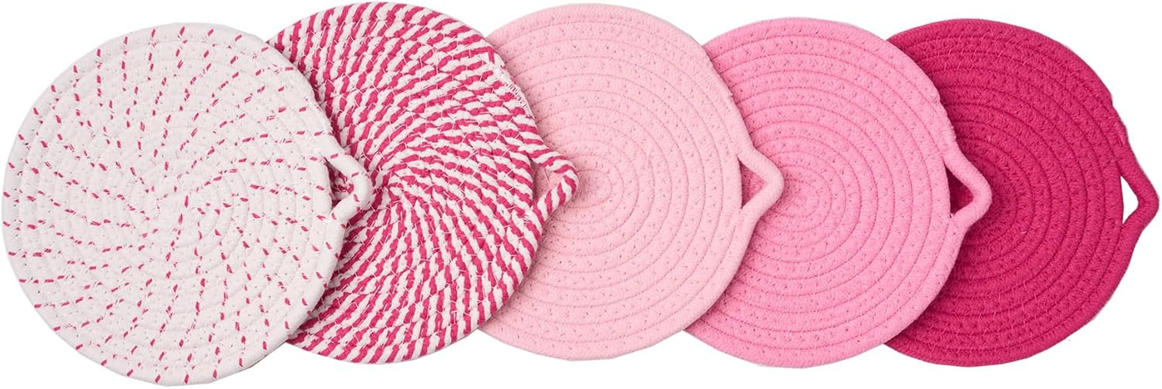 7.3" Pink Trivets for Hot Dishes,Pot Holders for Kitchen,Hot Pads for Kitchen,Kitchen Island Decor,Stylish Kitchen Decor,Kitchen Essentials & Accessories,Heat Resistant Mat