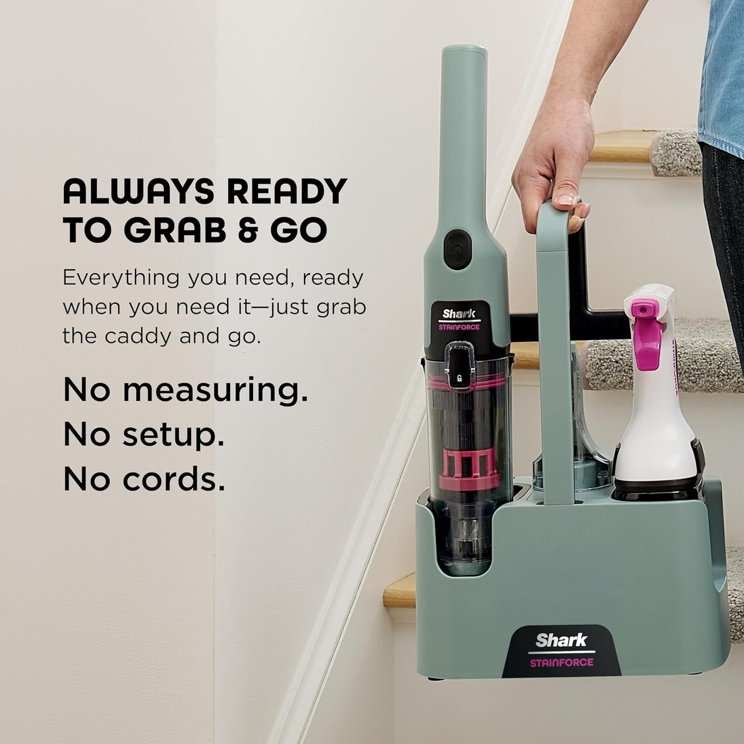Shark Stainforce Cordless Stain, Odor & Urine Remover, 2 Tools, Caddy HX101