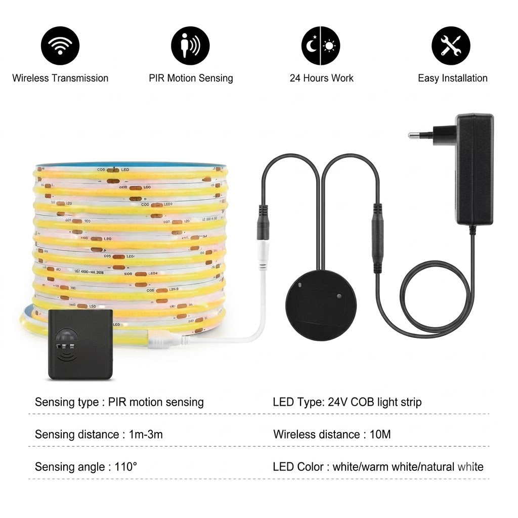Smart Motion Sensor COB LED Strip Light (24V)
